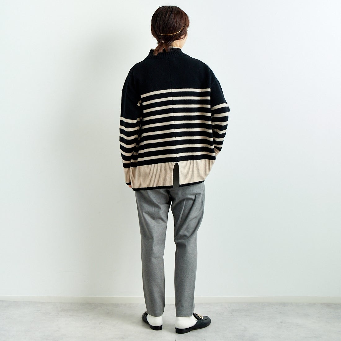 Jeans Factory Clothes [ジーンズファクトリークローズ] コスミカルウォームテーパードパンツ [21243059] 002 Mｸﾞﾚｰ &&モデル身長：158cm 着用サイズ：36&&