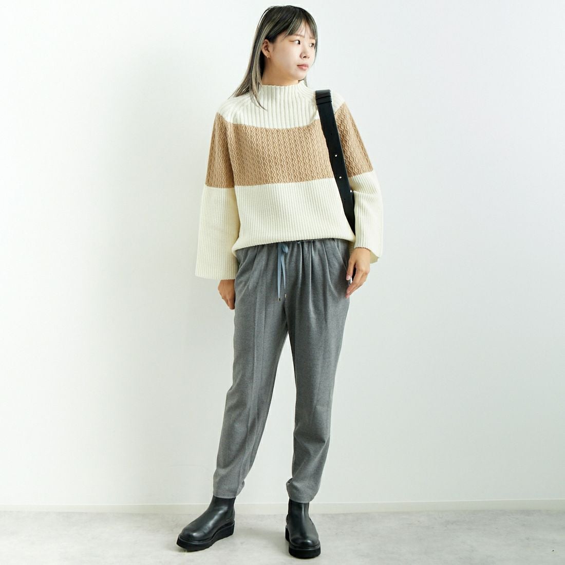 Jeans Factory Clothes [ジーンズファクトリークローズ] コスミカルウォームテーパードパンツ [21243059] 002 Mｸﾞﾚｰ &&モデル身長：167cm 着用サイズ：40&&