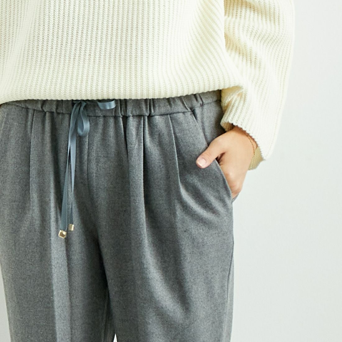 Jeans Factory Clothes [ジーンズファクトリークローズ] コスミカルウォームテーパードパンツ [21243059] 002 Mｸﾞﾚｰ &&モデル身長：167cm 着用サイズ：40&&