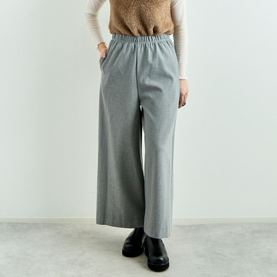 001 Lｸﾞﾚｰ&&モデル身長：167cm 着用サイズ：F&&