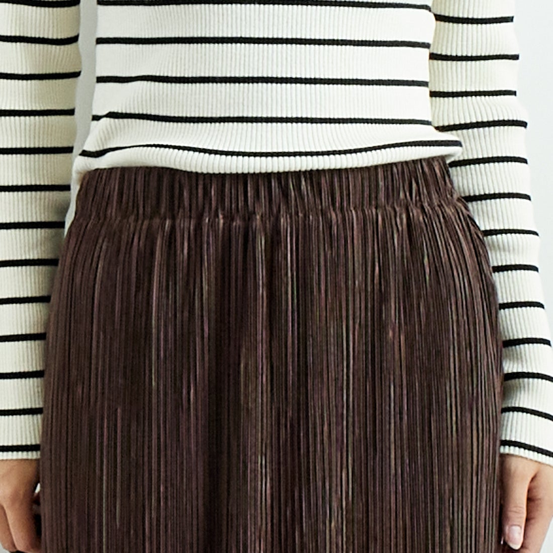 Jf Ready Made [ジェイエフレディメイド] プリーツタイトスカート [45286552] ﾌﾞﾗｳﾝ