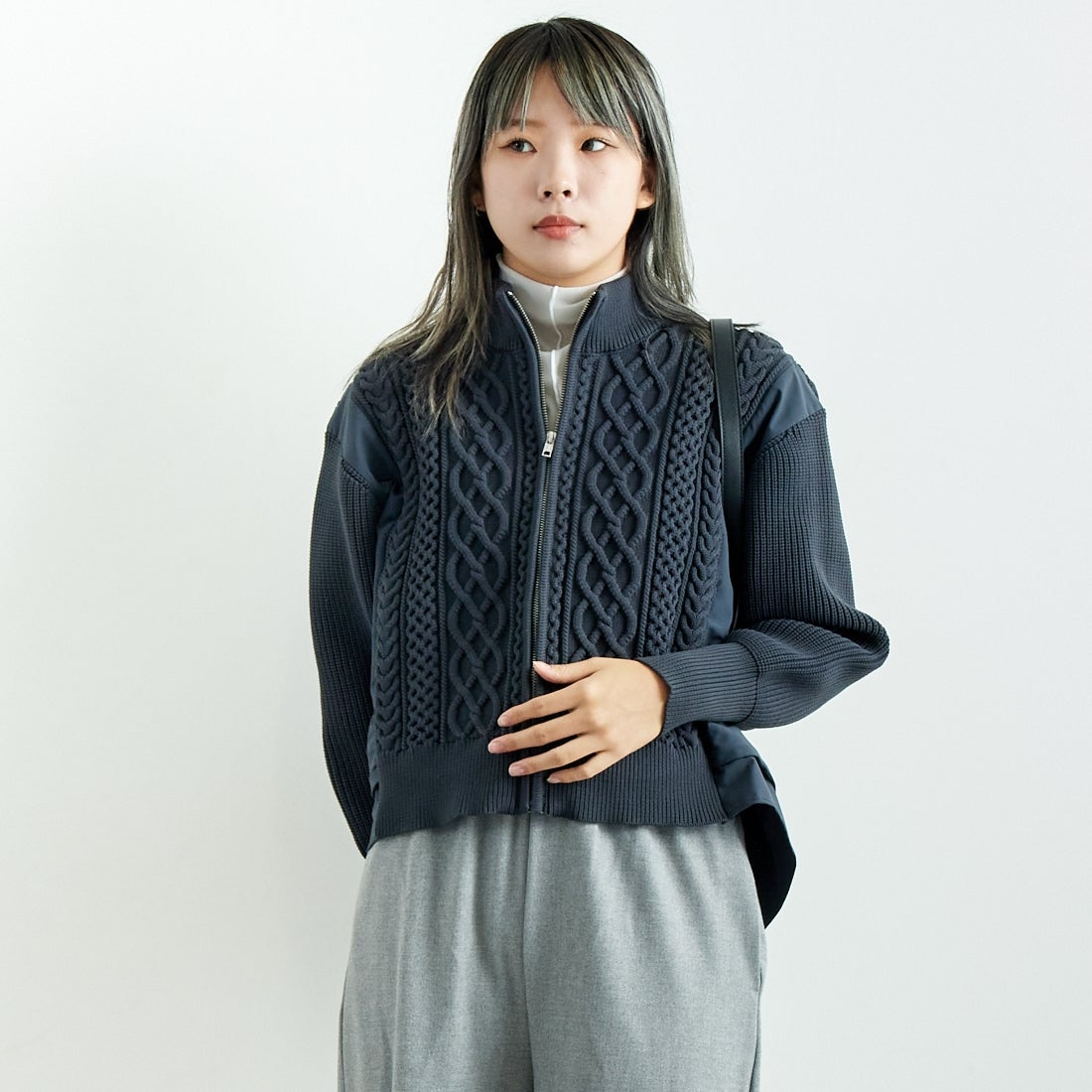 ﾁｬｺｰﾙｸﾞﾚｰ&&モデル身長：167cm 着用サイズ：F&&