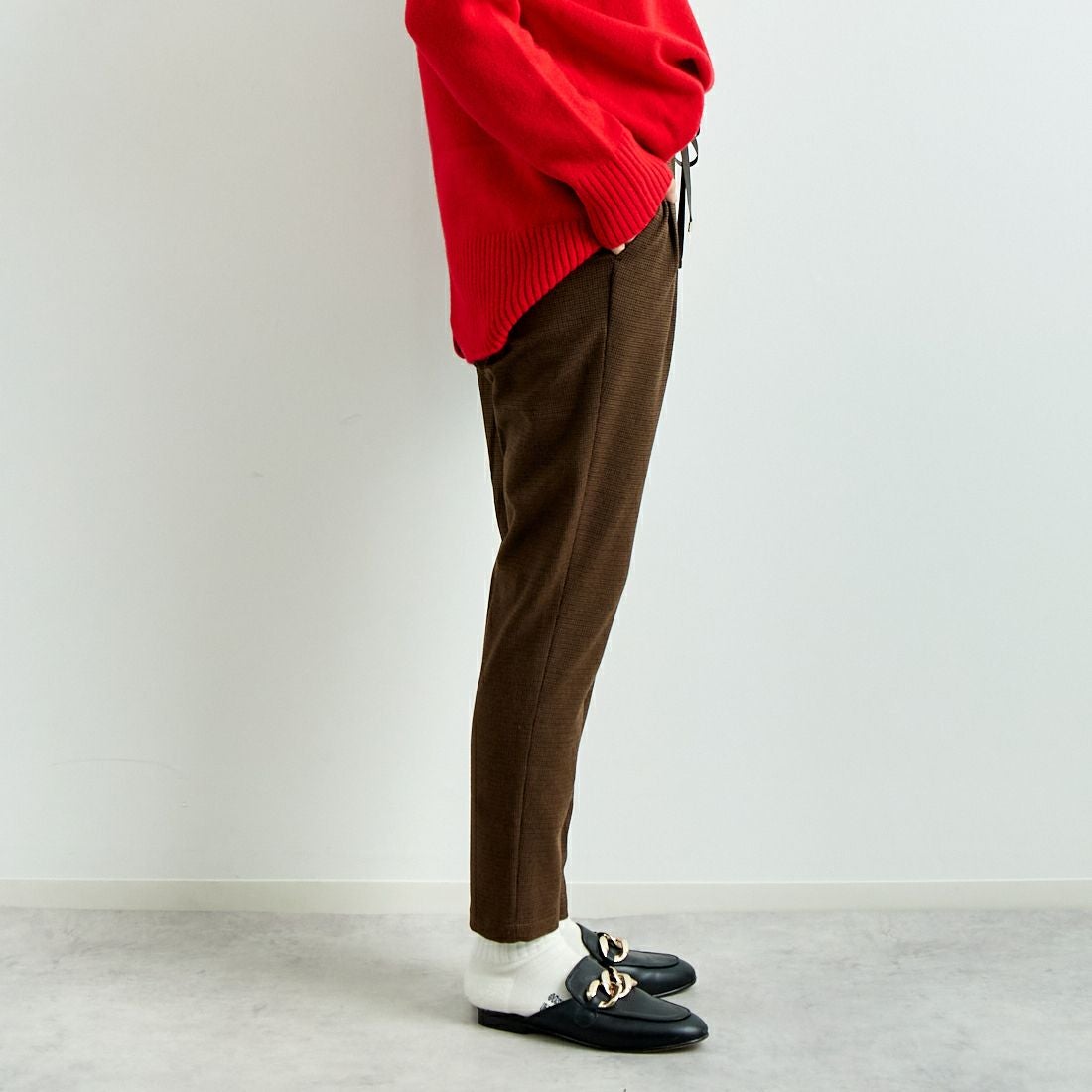 Jeans Factory Clothes [ジーンズファクトリークローズ] コスミカルウォームテーパードパンツ [21243059-1] 036 ﾌﾞﾗｳﾝ &&モデル身長：158cm 着用サイズ：36&&