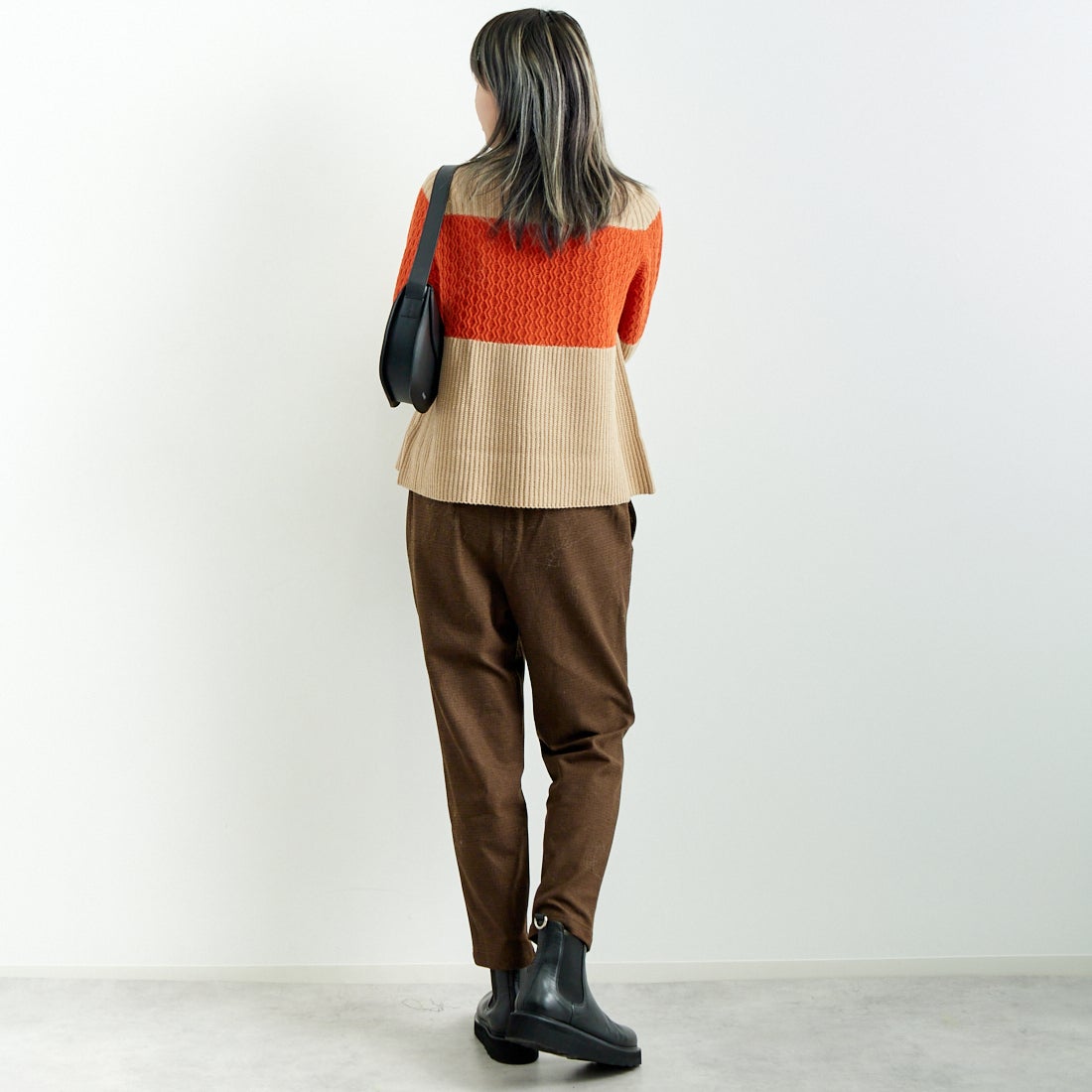 Jeans Factory Clothes [ジーンズファクトリークローズ] コスミカルウォームテーパードパンツ [21243059-1] 036 ﾌﾞﾗｳﾝ &&モデル身長：167cm 着用サイズ：40&&