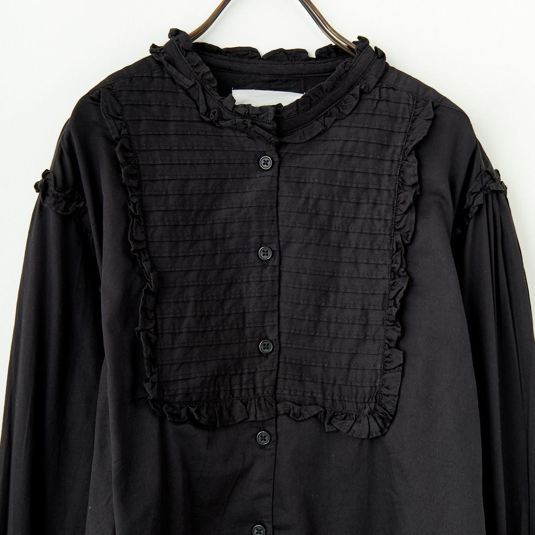 crinkle crinkle crinkle [クリンクル クリンクル クリンクル] ピンタックフリルブラウス [CC-3006] BLACK