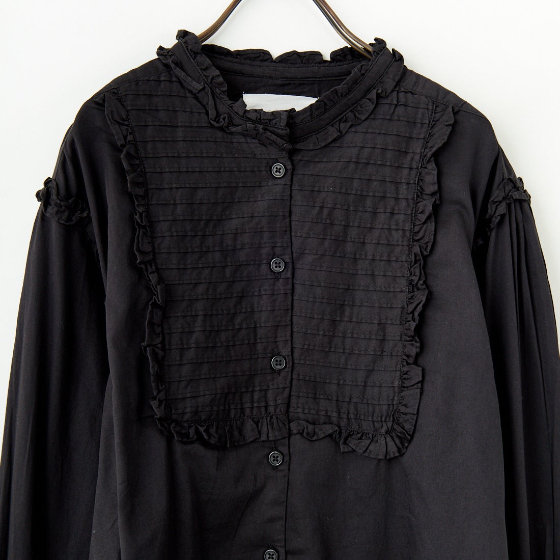 crinkle crinkle crinkle [クリンクル クリンクル クリンクル] ピンタックフリルブラウス [CC-3006] BLACK