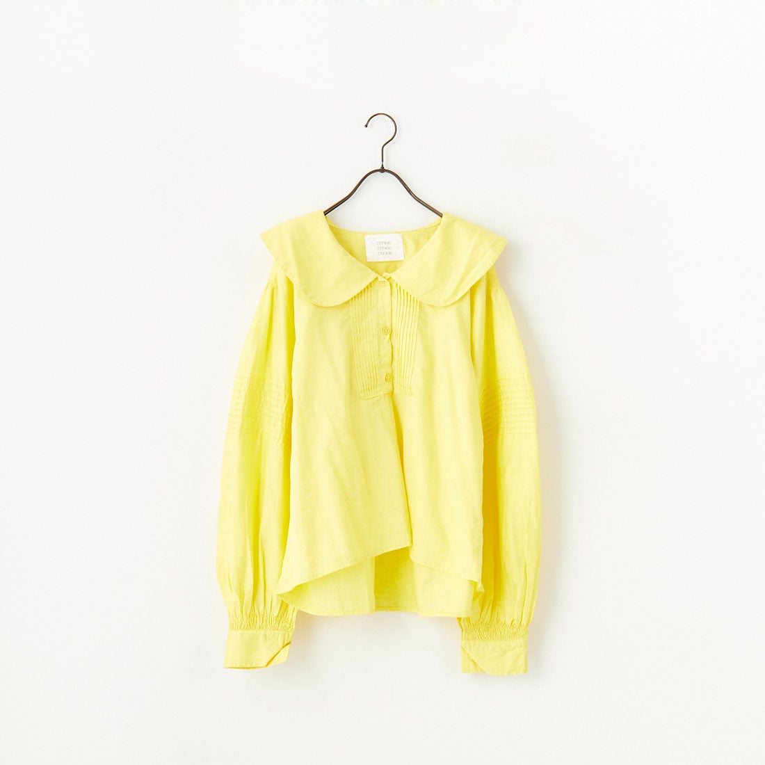 crinkle crinkle crinkle [クリンクル クリンクル クリンクル] ラウンドカラーボリュームブラウス [CC-3011] YELLOW