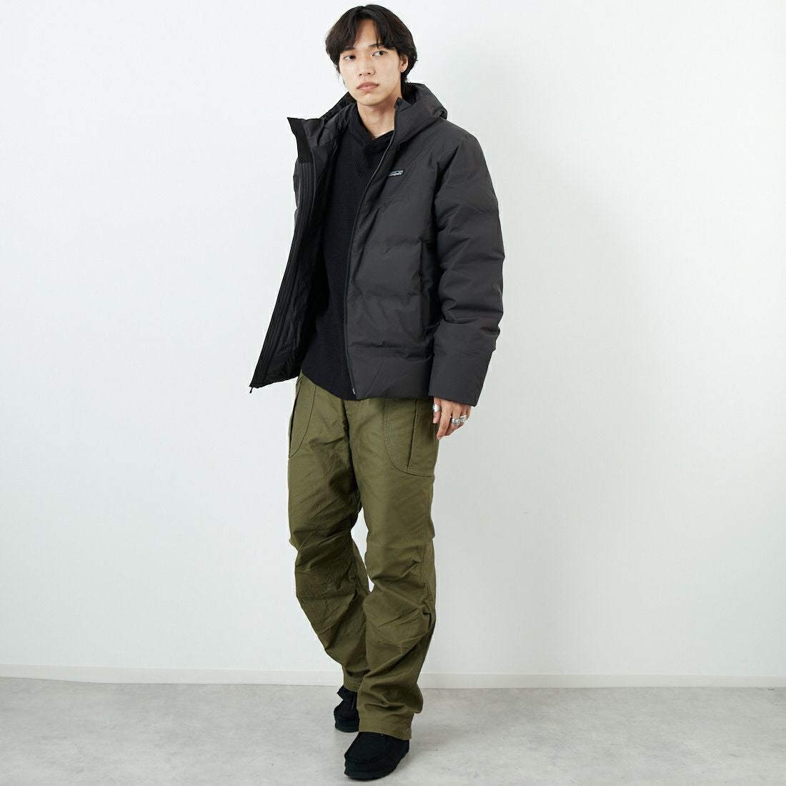 patagonia [パタゴニア] メンズ ジャクソン グレイシャージャケット [27921] BLK &&モデル身長：179cm 着用サイズ：L&&