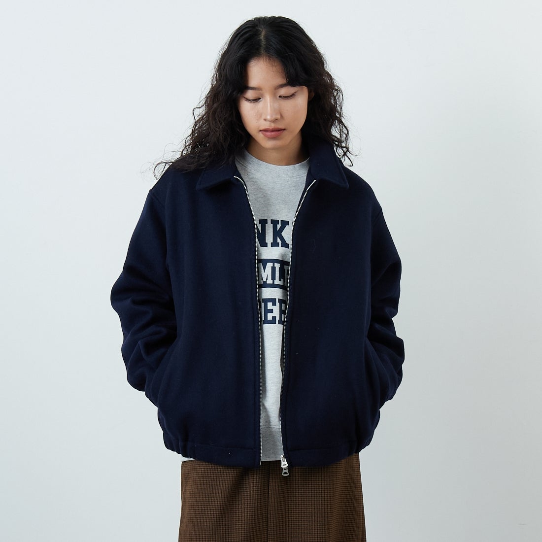 FIDELITY [フィデリティ] ダブルビーバーメルトン スイングトップ [C-24775023] 68 YANKEE &&モデル身長：162cm 着用サイズ：M&&