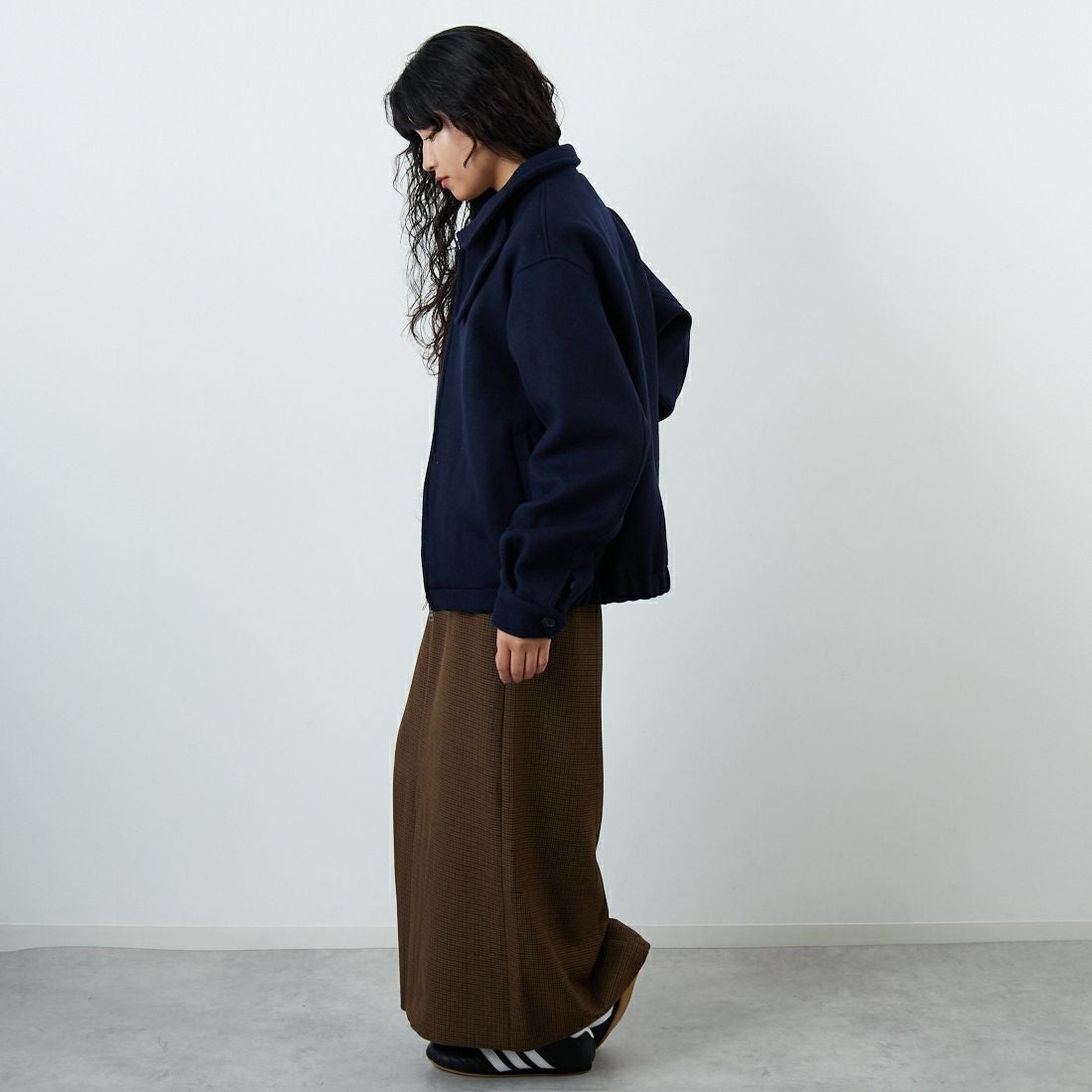 FIDELITY [フィデリティ] ダブルビーバーメルトン スイングトップ [C-24775023] 68 YANKEE &&モデル身長：162cm 着用サイズ：M&&