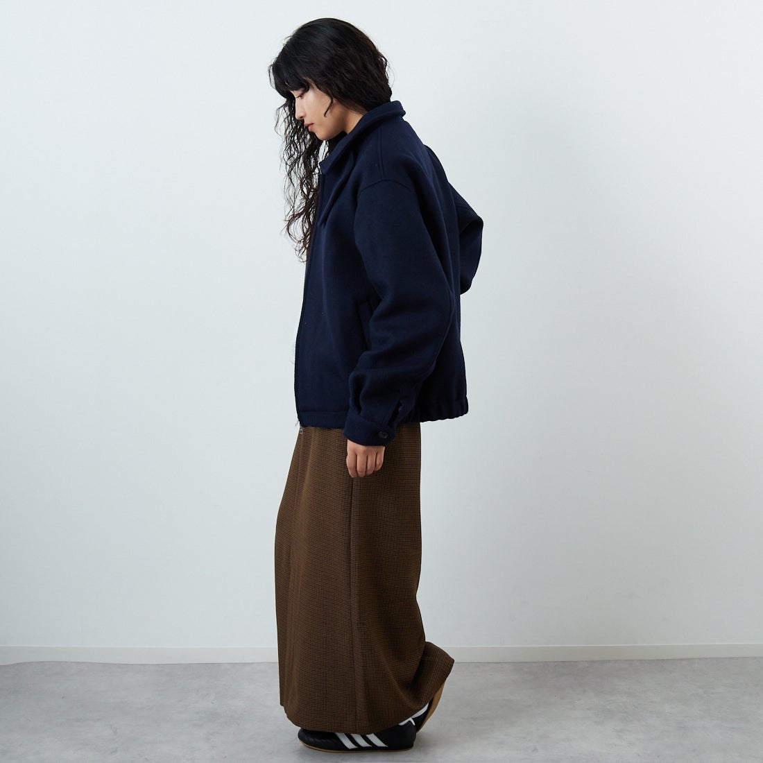 FIDELITY [フィデリティ] ダブルビーバーメルトン スイングトップ [C-24775023] 68 YANKEE &&モデル身長：162cm 着用サイズ：M&&