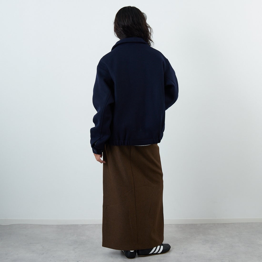 FIDELITY [フィデリティ] ダブルビーバーメルトン スイングトップ [C-24775023] 68 YANKEE &&モデル身長：162cm 着用サイズ：M&&