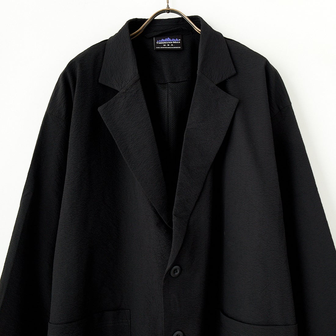 THOUSAND MILE [サウザンド マイル] 別注 シアサッカージャケット&パンツ セットアップ [TM251SS50471-JF] 09 BLACK