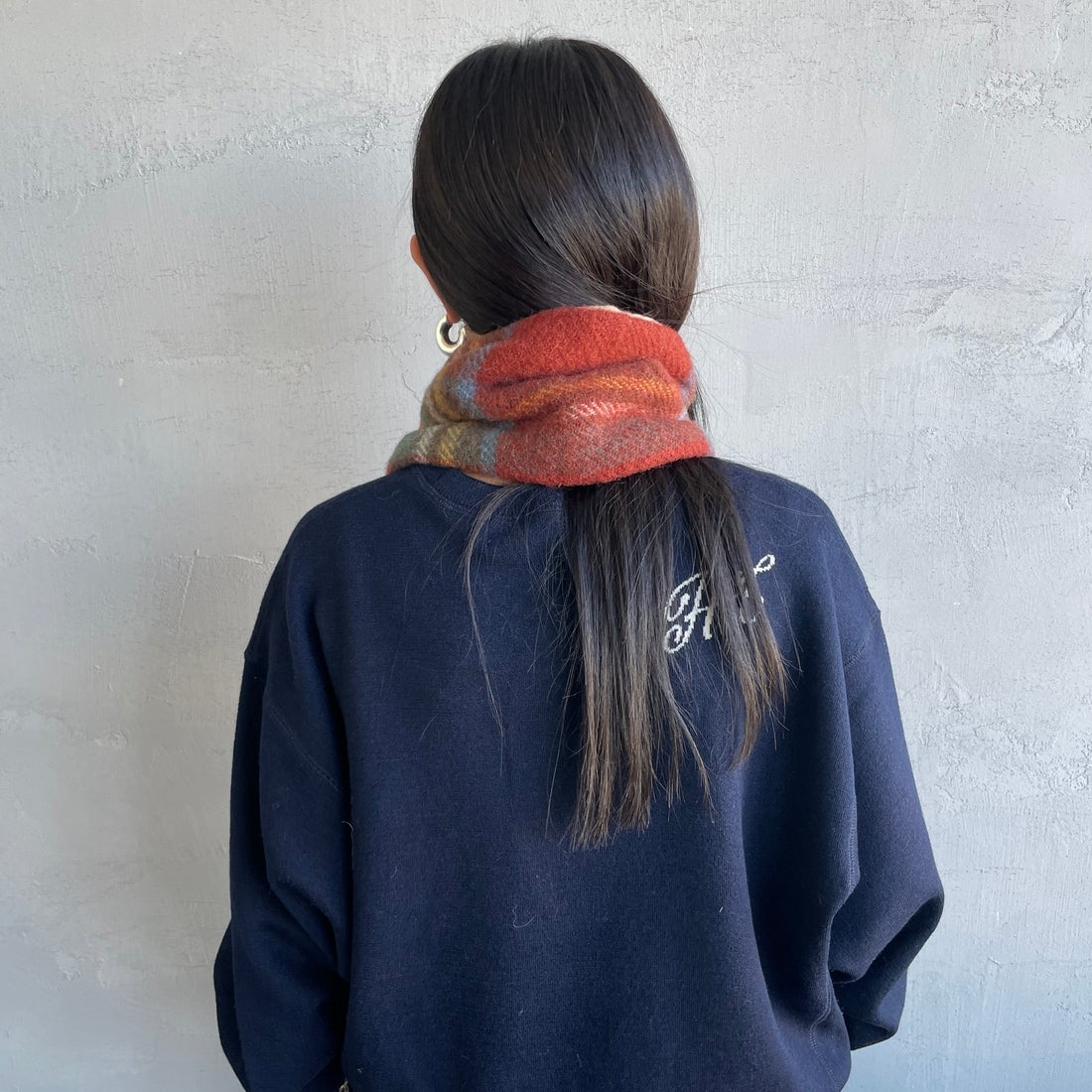 TWEED MILL [ツィードミル] 別注 チェック×フリース リバーシブル差し込みマフラー [17-93-PNWFL-JF] A ROYAL/CM