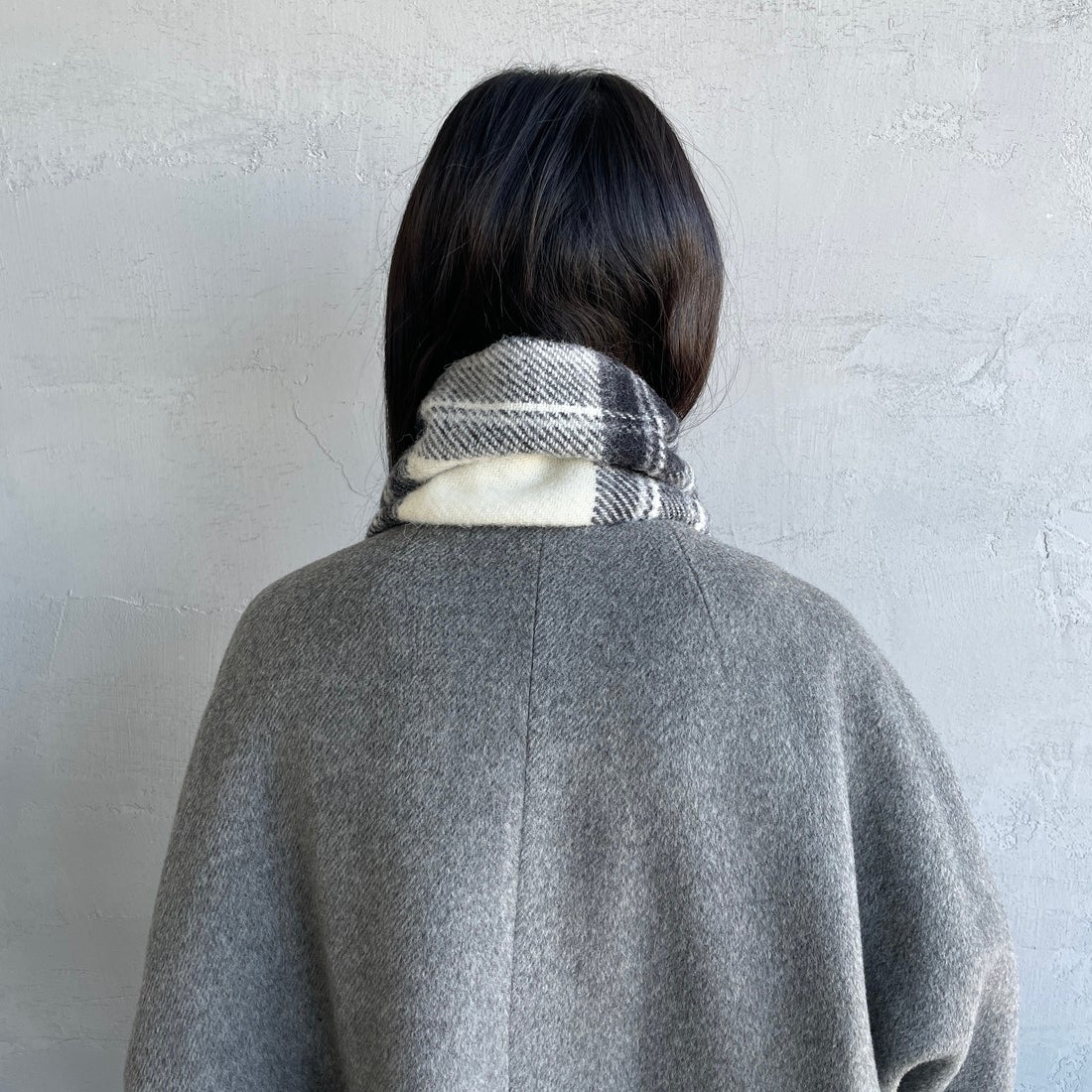 TWEED MILL [ツィードミル] 別注 チェック×フリース リバーシブル差し込みマフラー [17-93-PNWFL-JF] GY D ST/CH