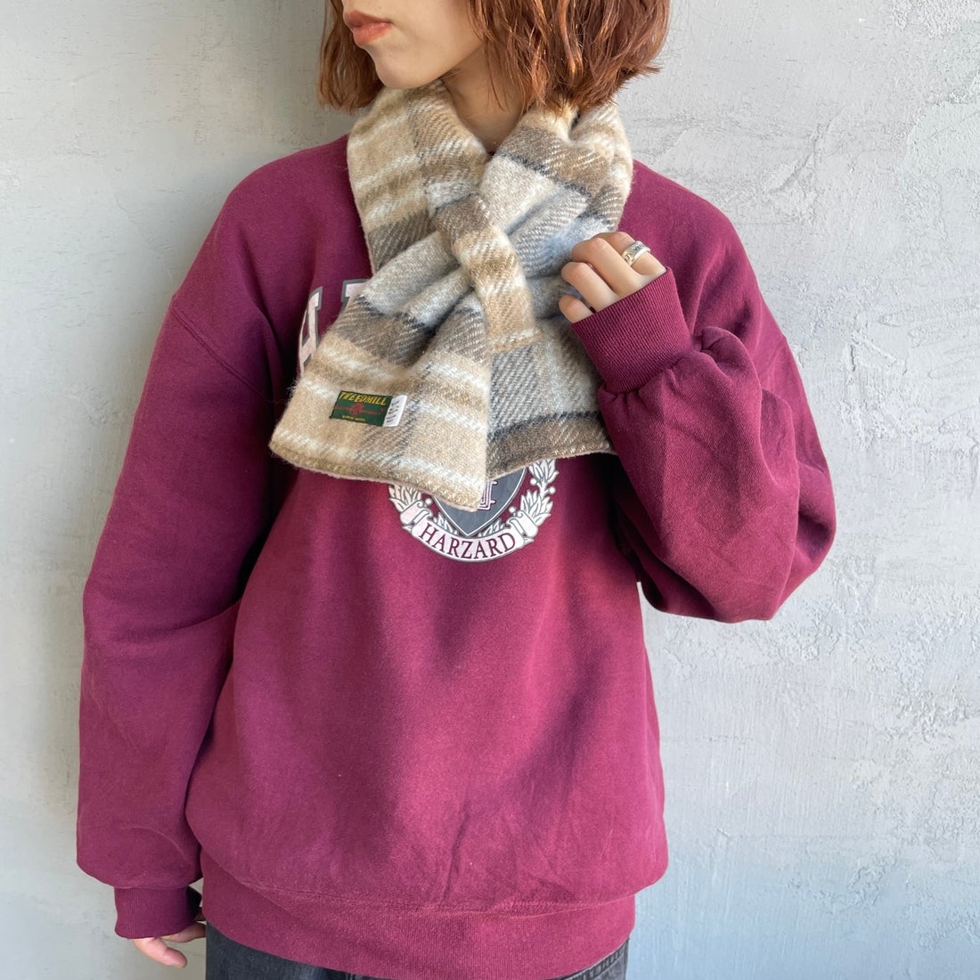 TWEED MILL [ツィードミル] 別注 チェック×フリース リバーシブル差し込みマフラー [17-93-PNWFL-JF] MCKELL/OA