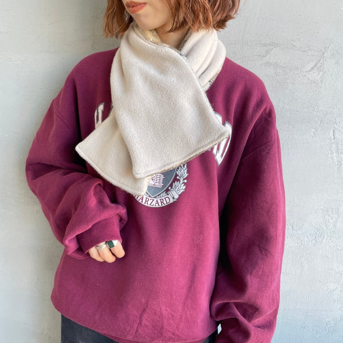 TWEED MILL [ツィードミル] 別注 チェック×フリース リバーシブル差し込みマフラー [17-93-PNWFL-JF] ROYAL STEW