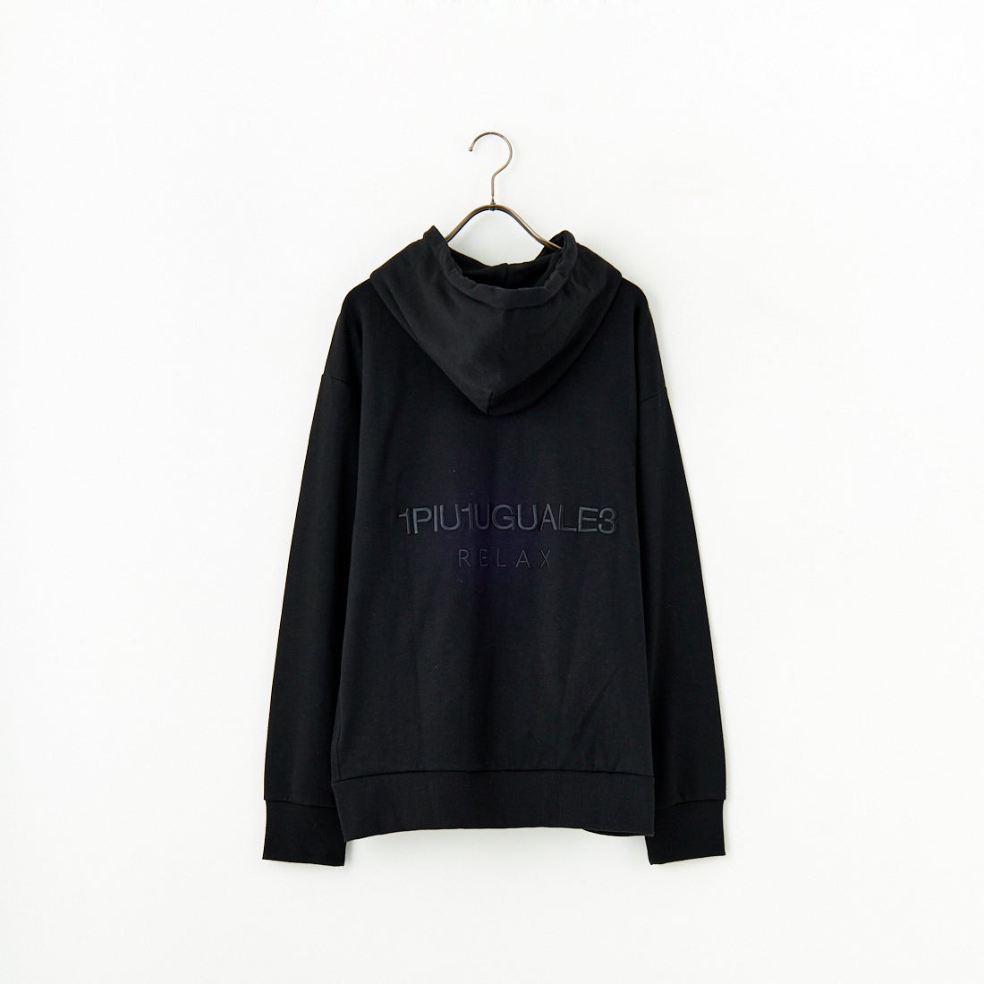 1PIU1UGUALE3 RELAX [ウノ ピゥ ウノ ウグァーレ トレ] 別注 バックロゴ刺繍 スウェットパーカー [USO-24121IN-JF] BLACK