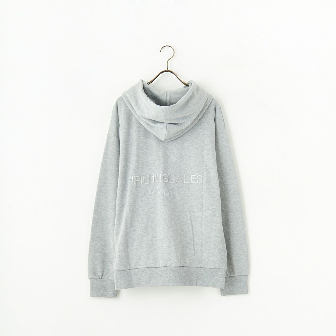 1PIU1UGUALE3 RELAX [ウノ ピゥ ウノ ウグァーレ トレ] 別注 バックロゴ刺繍 スウェットパーカー [USO-24121IN-JF] GRAY
