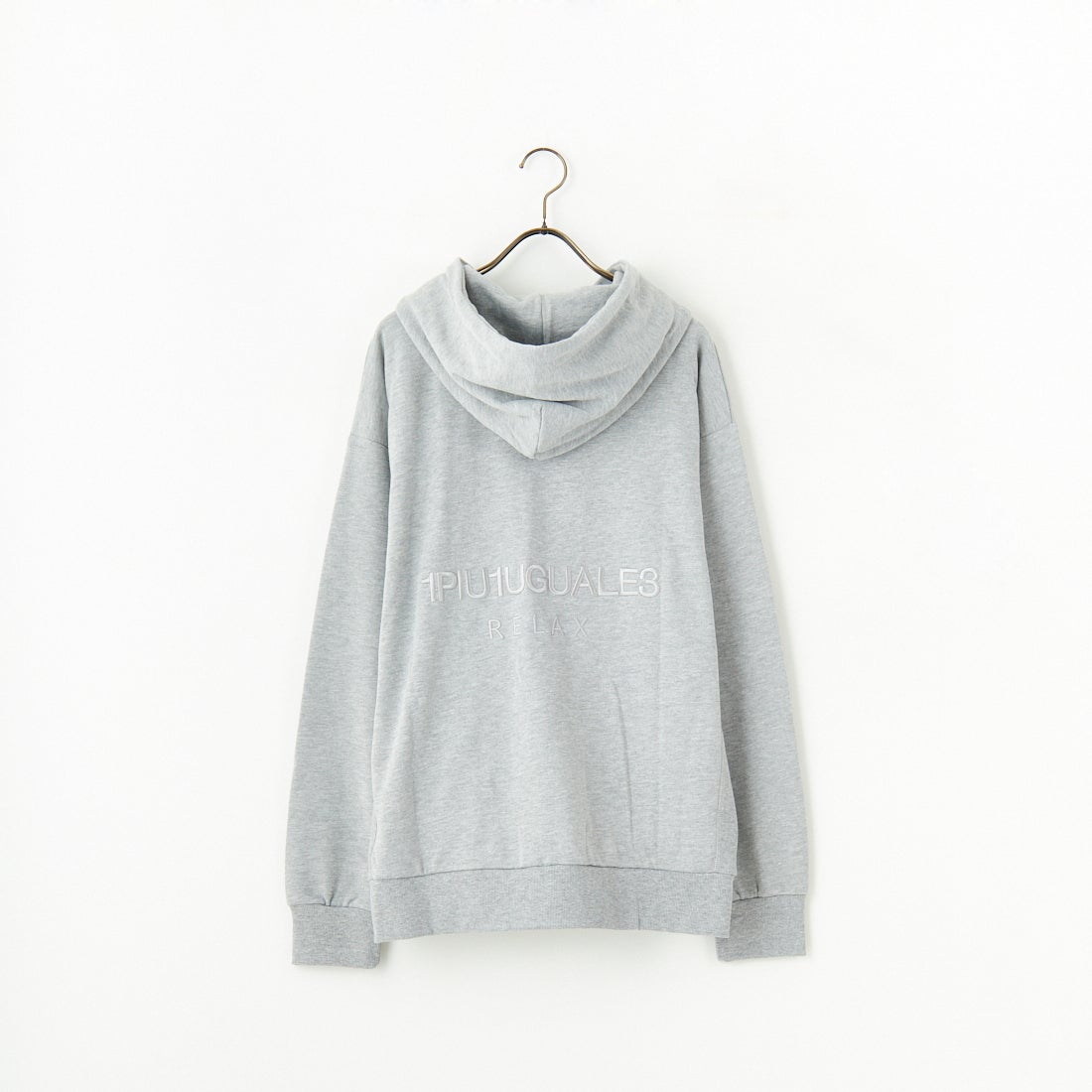 1PIU1UGUALE3 RELAX [ウノ ピゥ ウノ ウグァーレ トレ] 別注 バックロゴ刺繍 スウェットパーカー [USO-24121IN-JF] GRAY