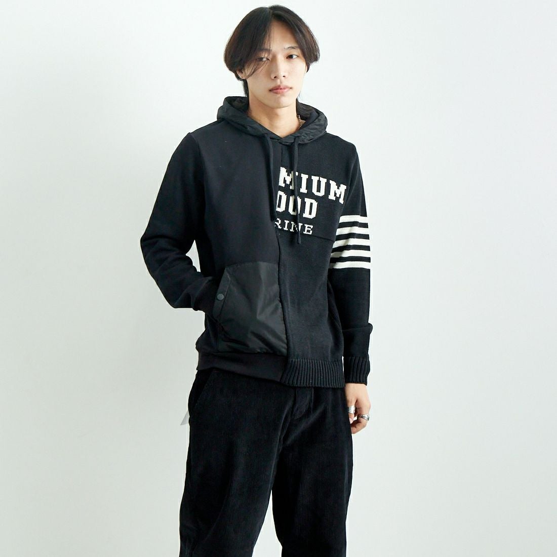 BLACK&&モデル身長：179cm 着用サイズ：L&&