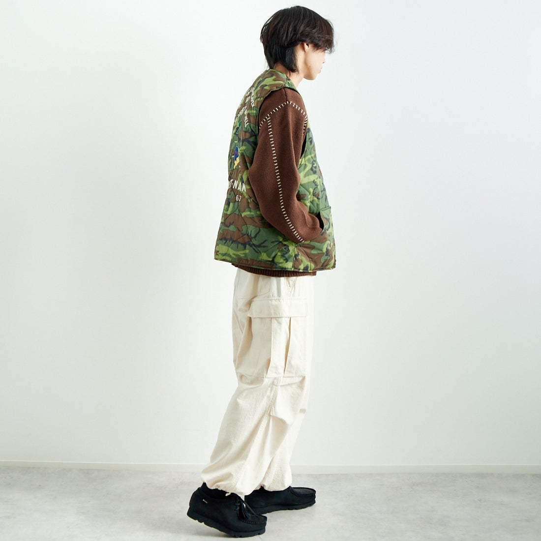 TAILOR TOYO [テーラートウヨウ] ベトナムライナーベスト [TT15549] 198 CAMO &&モデル身長：179cm 着用サイズ：XXL&&