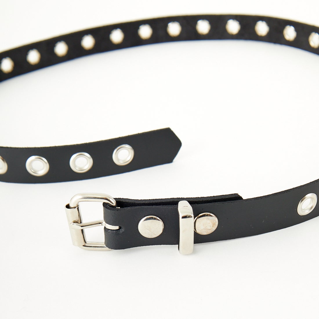 FUNK PLUS [ファンクプラス] レザーアイレットベルト [LEATHER-EYELET125] BLACK