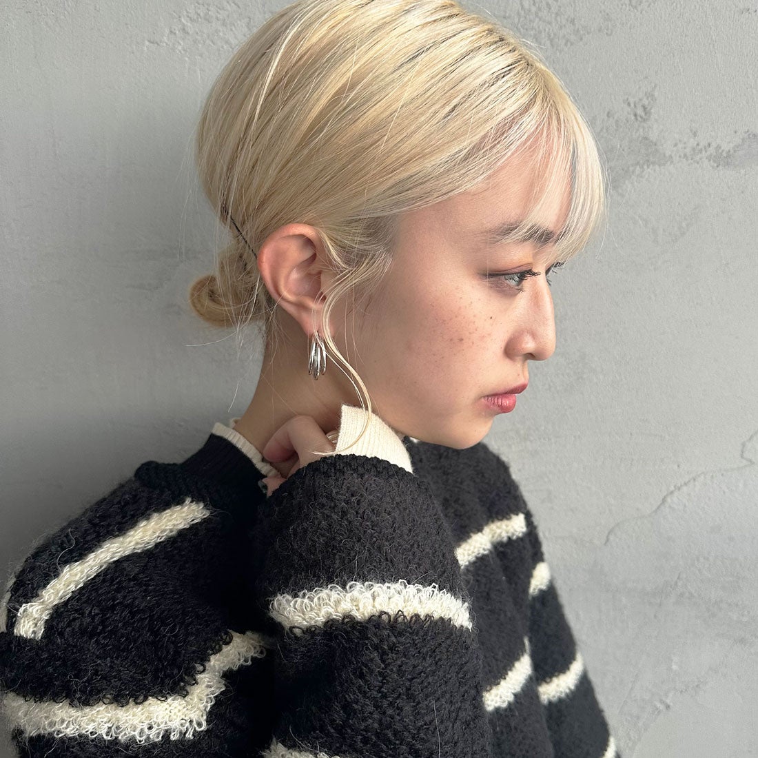 PHILIPPE AUDIBERT [フィリップ オーディベール] CREOLE NEAL PM LATION シルバーフープピアス [BO4760] SILVER