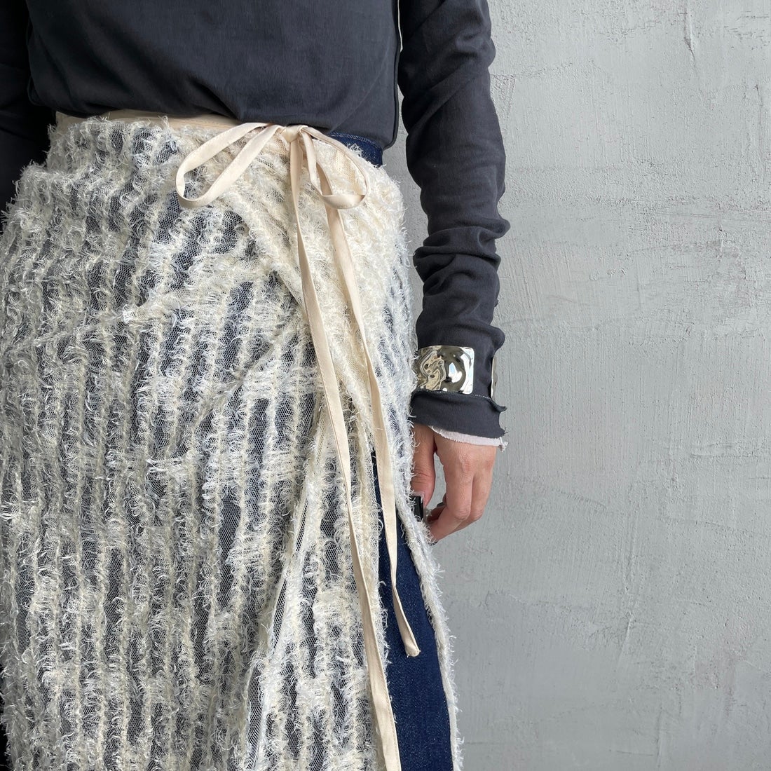 By/m [バイエム] マルチWAY チュールフェザーシアーラップスカート [B24142017] 21 IVORY