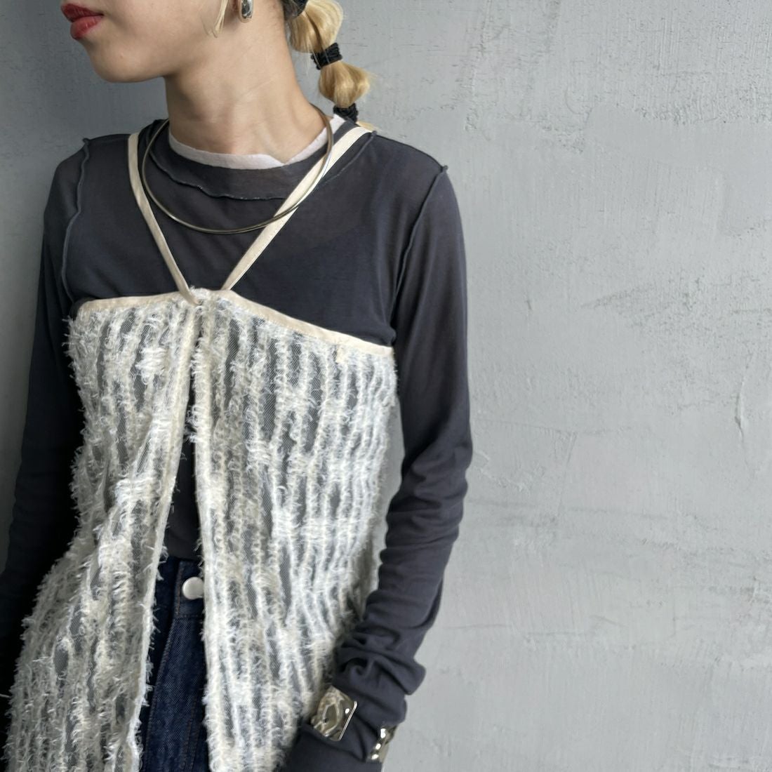 By/m [バイエム] マルチWAY チュールフェザーシアーラップスカート [B24142017] 21 IVORY