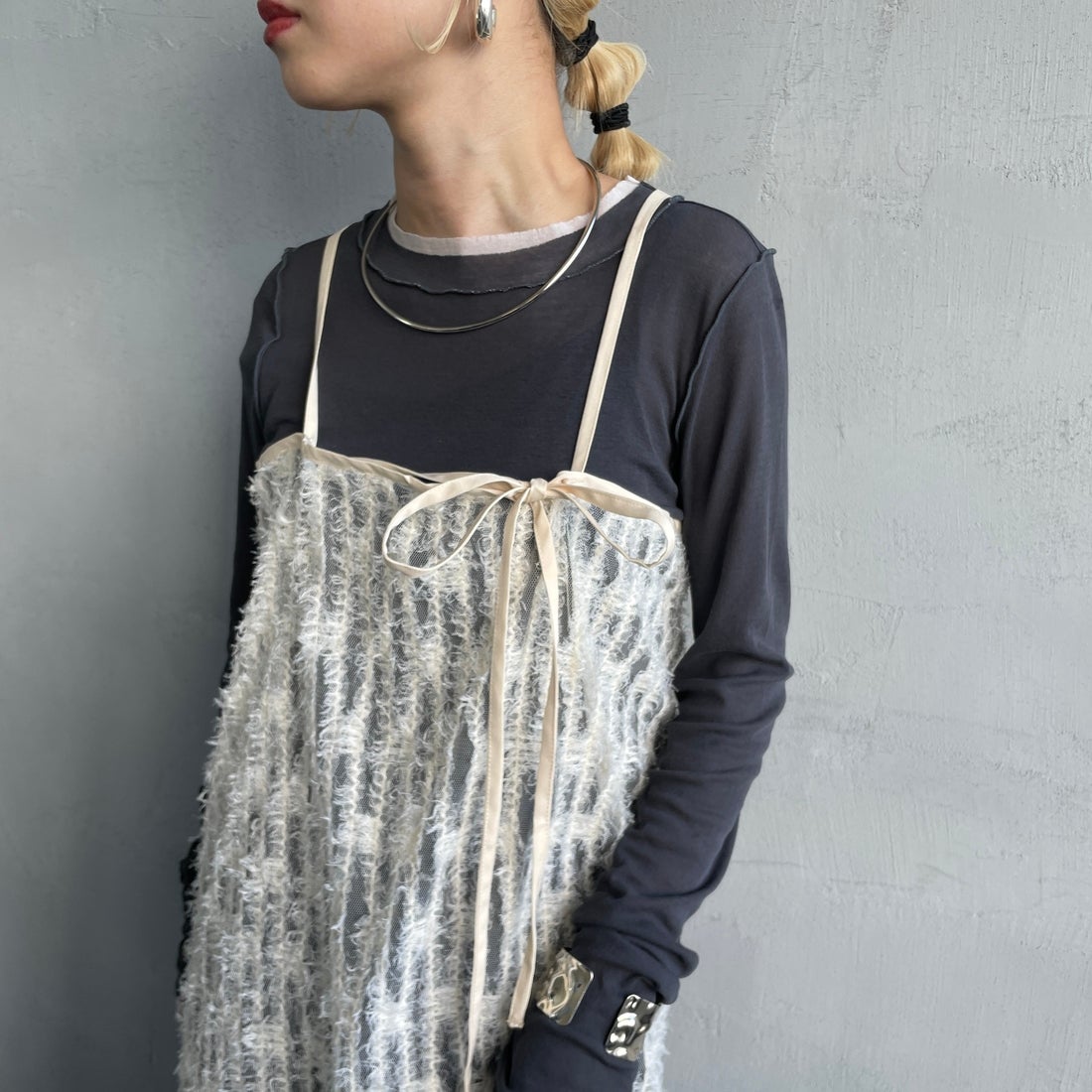 By/m [バイエム] マルチWAY チュールフェザーシアーラップスカート [B24142017] 21 IVORY