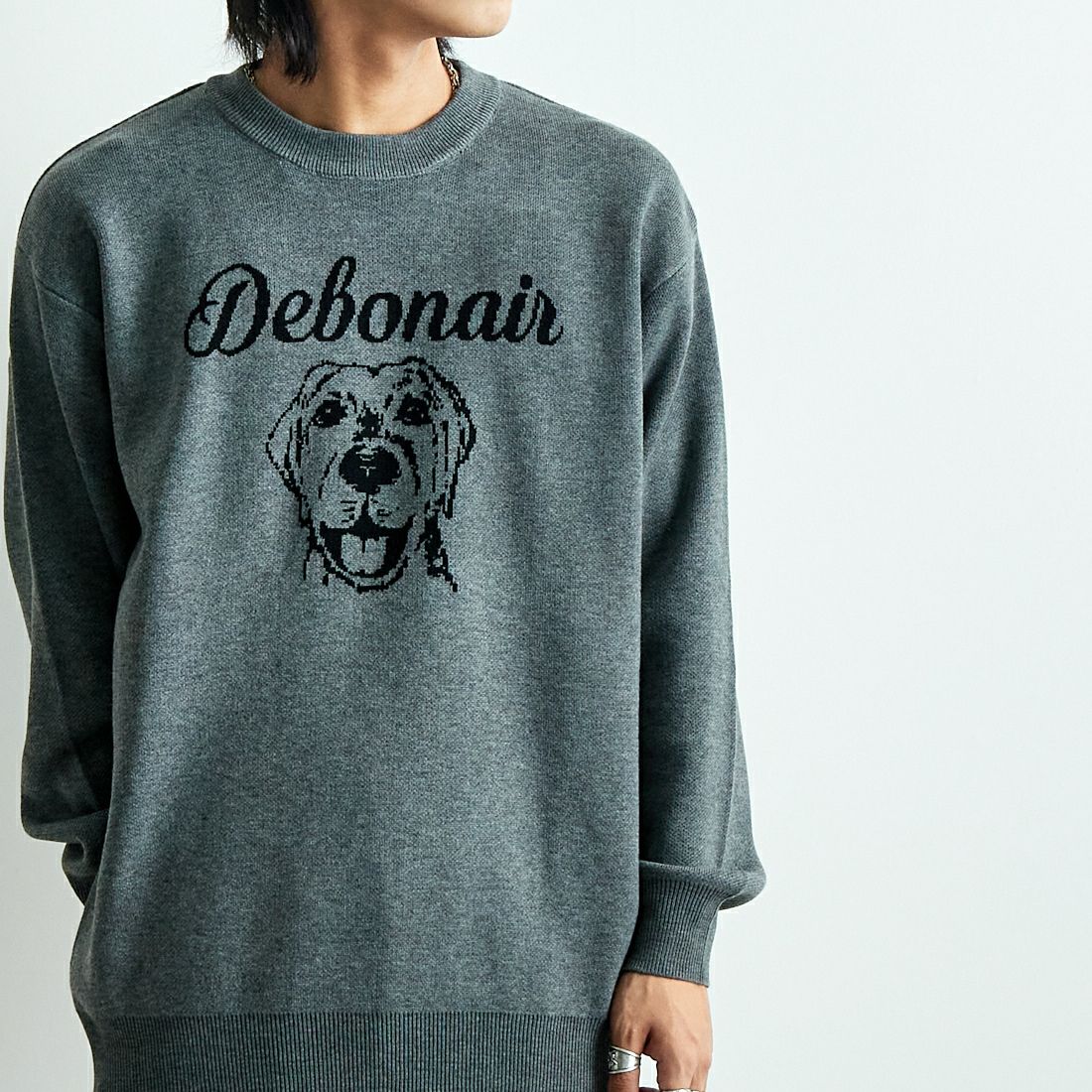 Jeans Factory Clothes [ジーンズファクトリークローズ] ダブルジャガードドックフェイスニット [JFC-244-068] GREY