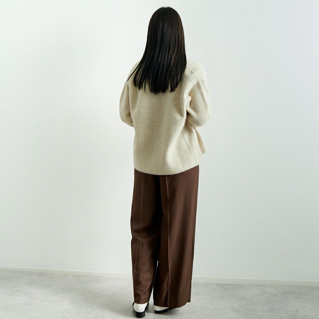 USINE [ユジーヌ] フォックス混ラメトッパーカーディガン [11243817] ｵﾌ &&モデル身長：167cm 着用サイズ：F&&