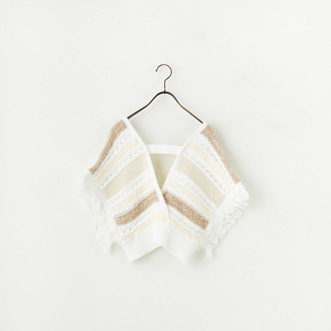 TORRAZZO DONNA [トラッゾドンナ] ファンシーヤーンランダムボーダーベスト [6257-410] 06 O.WHITE