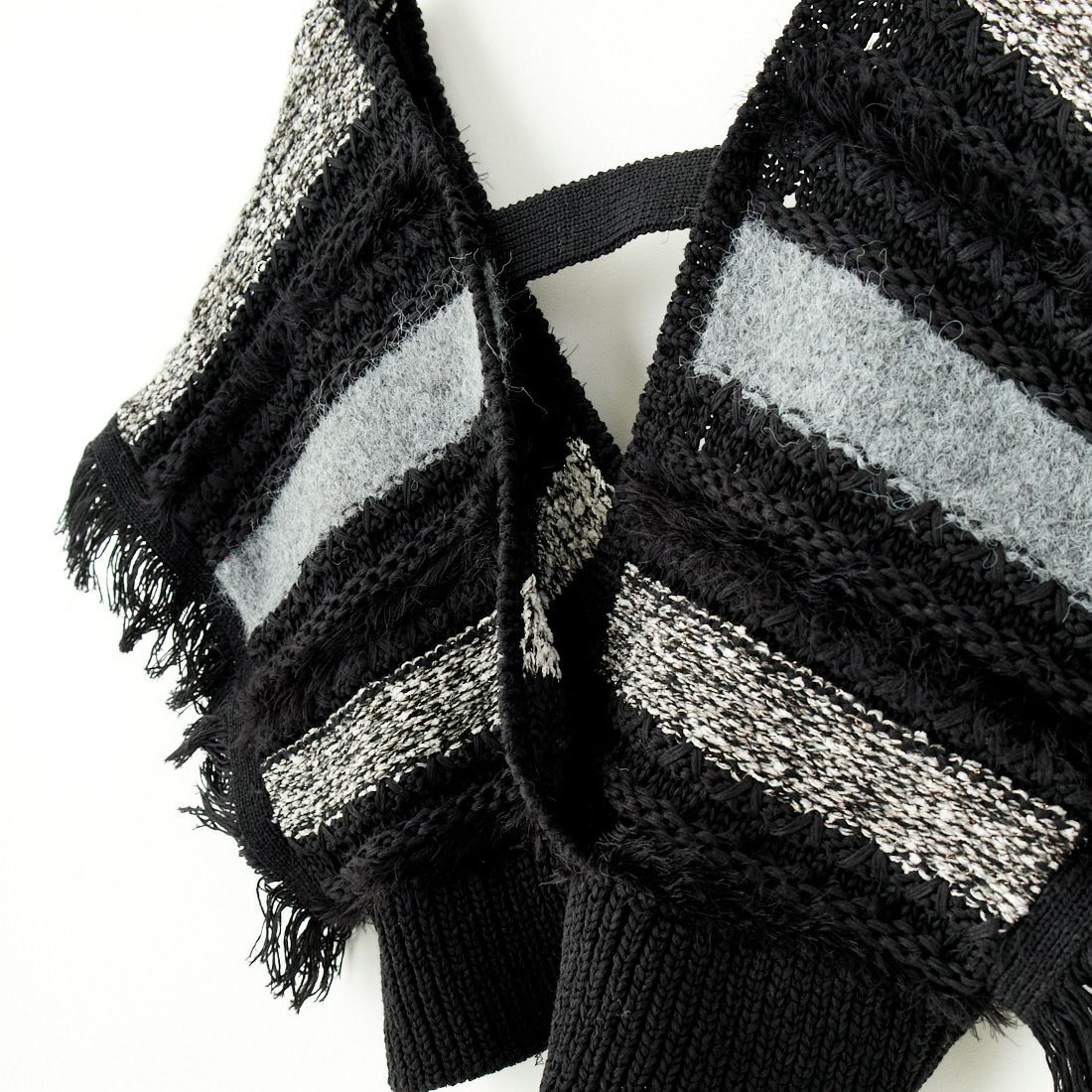 TORRAZZO DONNA [トラッゾドンナ] ファンシーヤーンランダムボーダーベスト [6257-410] 19 BLACK