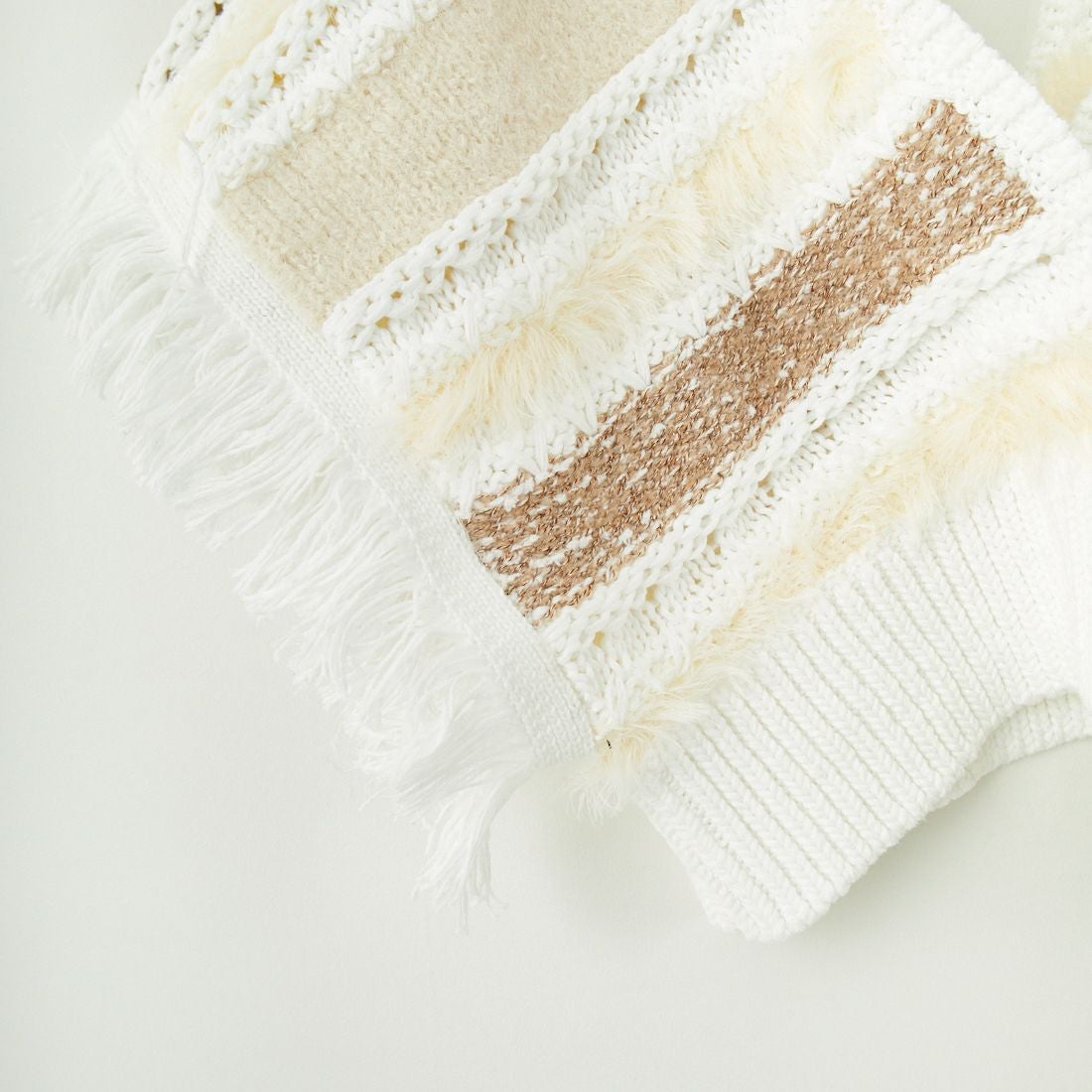 TORRAZZO DONNA [トラッゾドンナ] ファンシーヤーンランダムボーダーベスト [6257-410] 06 O.WHITE