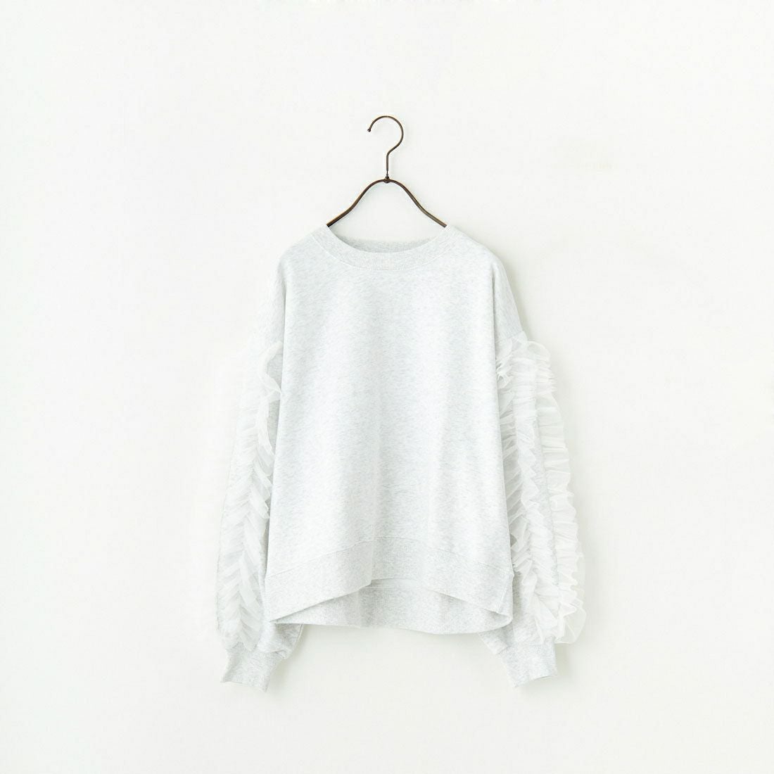 By/m [バイエム] 袖チュールフリルデザイン プルオーバースウェット [B24132079] 20 OATMEAL