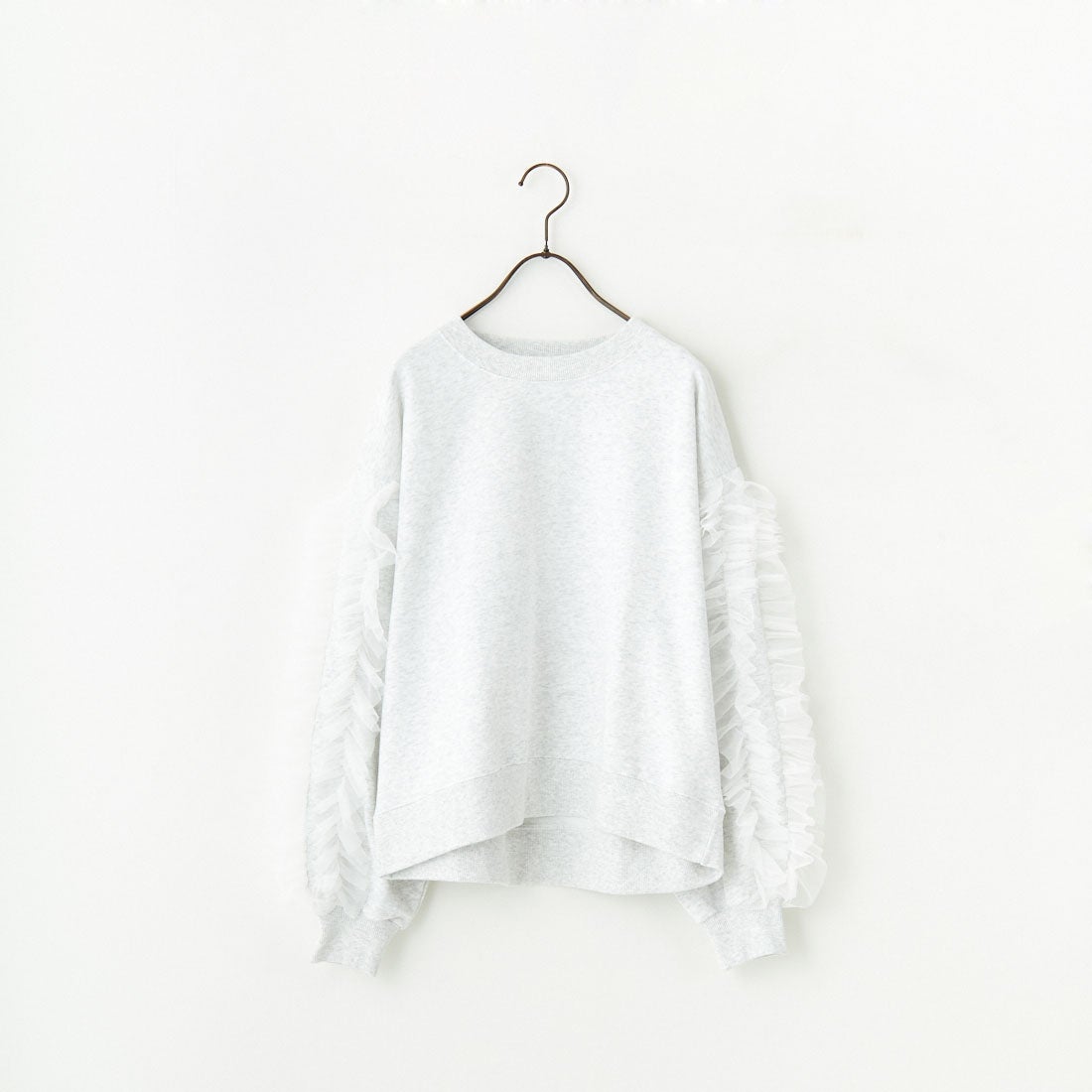 By/m [バイエム] 袖チュールフリルデザイン プルオーバースウェット [B24132079] 20 OATMEAL