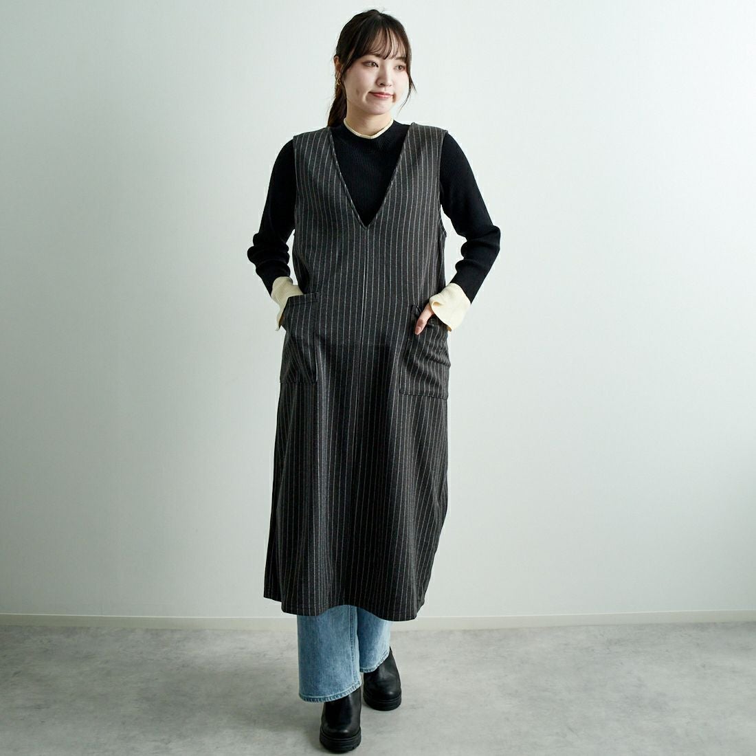 Jf Ready Made [ジェイエフレディメイド] Vネックワンピース [8544706