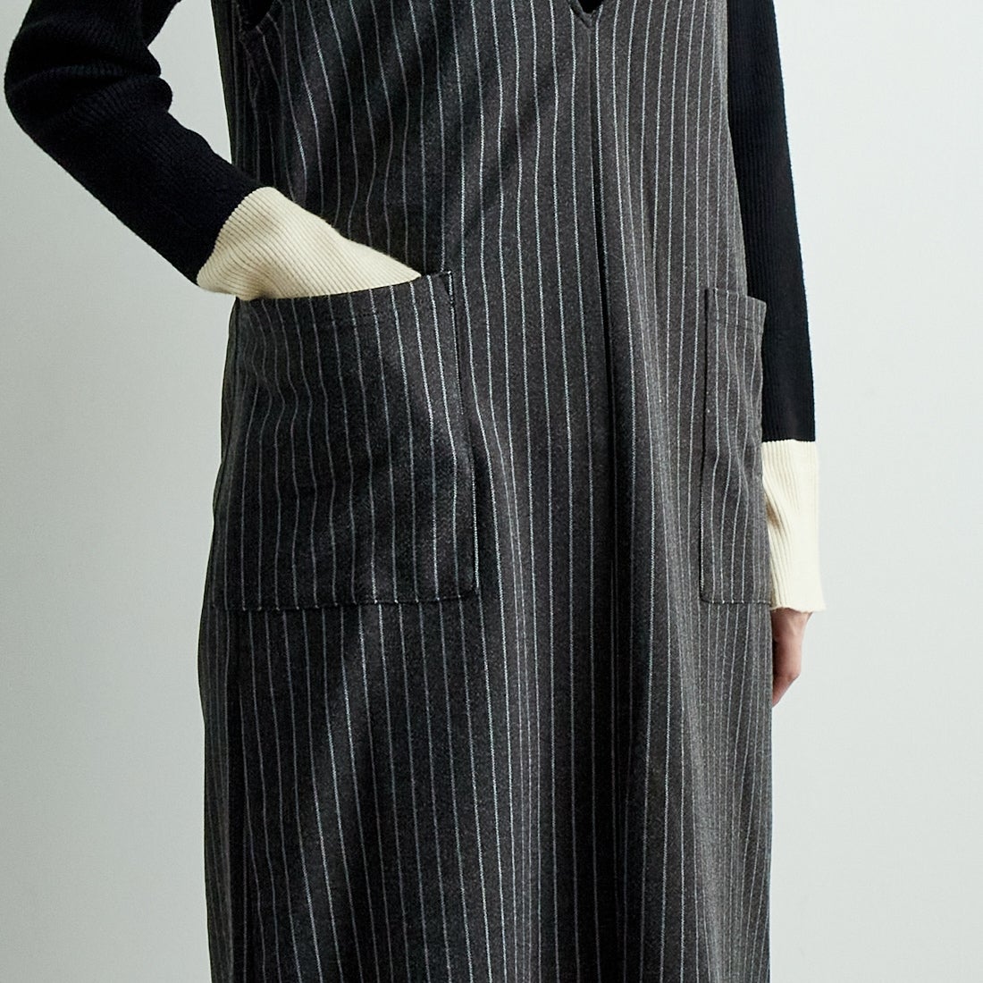 Jf Ready Made [ジェイエフレディメイド] Vネックワンピース [8544706-01] 14 ｸﾞﾚｰｽﾄﾗ