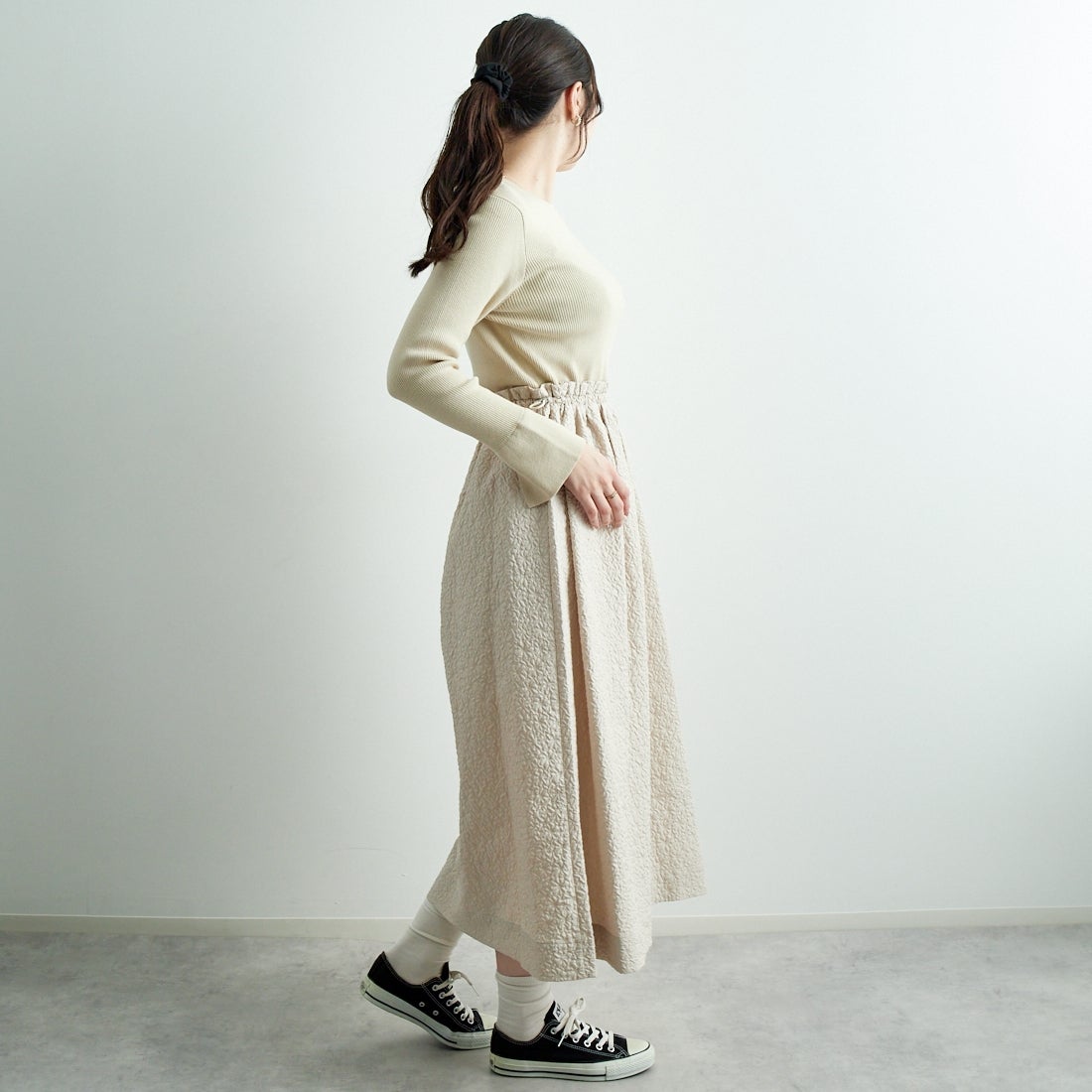 Jeans Factory Clothes [ジーンズファクトリークローズ] ニットエンボスドッキングワンピース [11243812] ｴｸﾘｭ