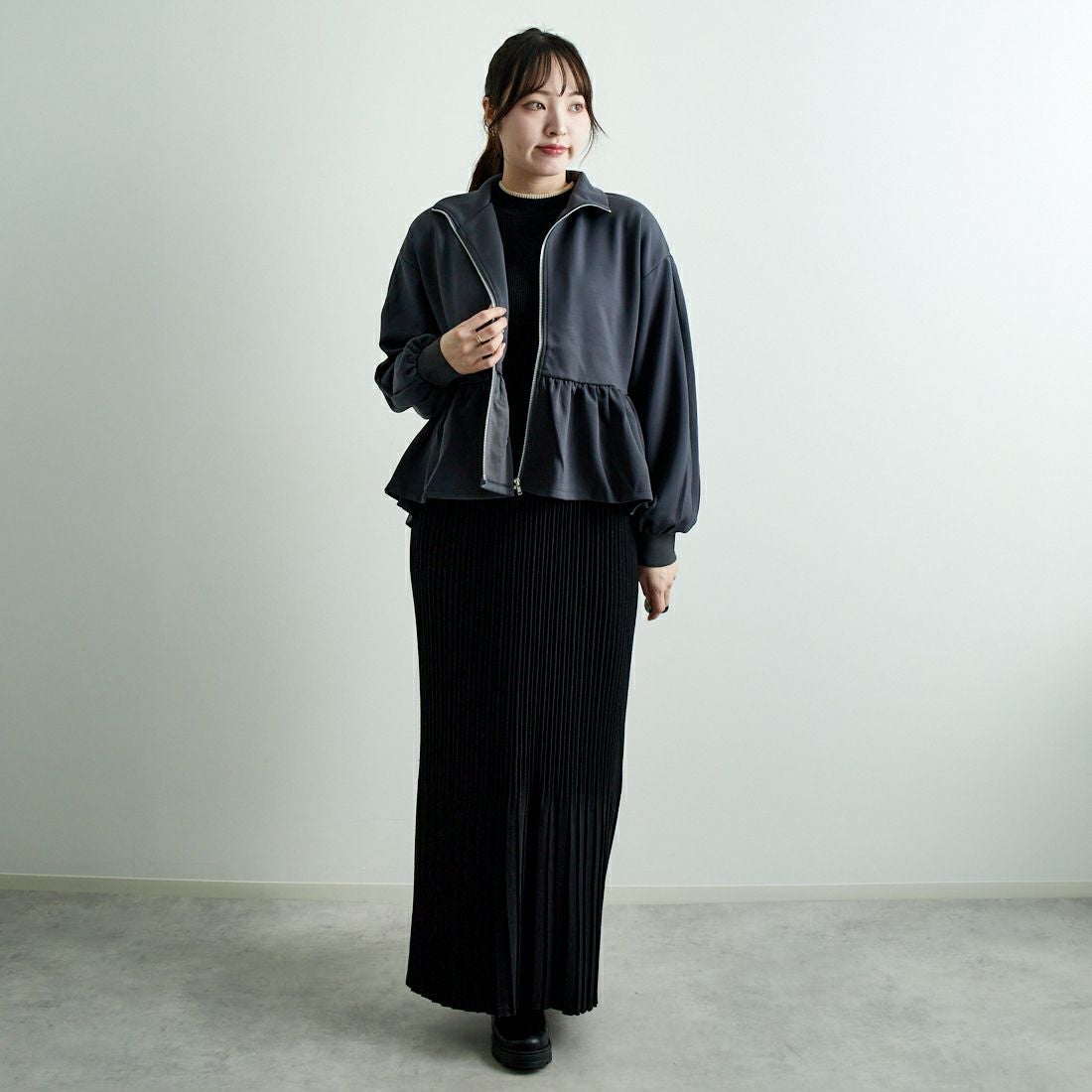 Jeans Factory Clothes [ジーンズファクトリークローズ] ダンボールニットスタンドブルゾン [7645518] C.GRAY