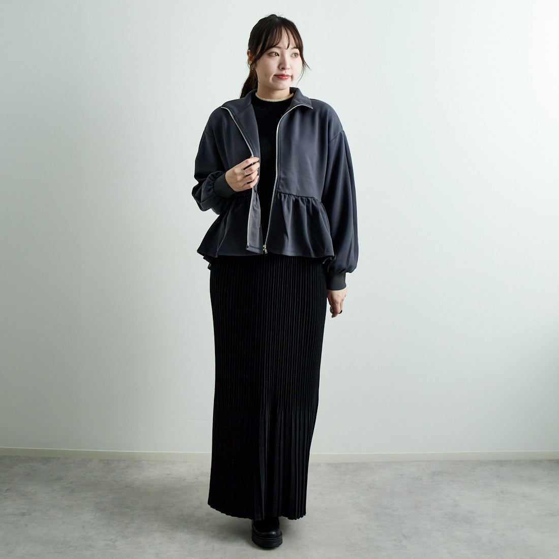 Jeans Factory Clothes [ジーンズファクトリークローズ] ダンボールニットスタンドブルゾン [7645518] C.GRAY