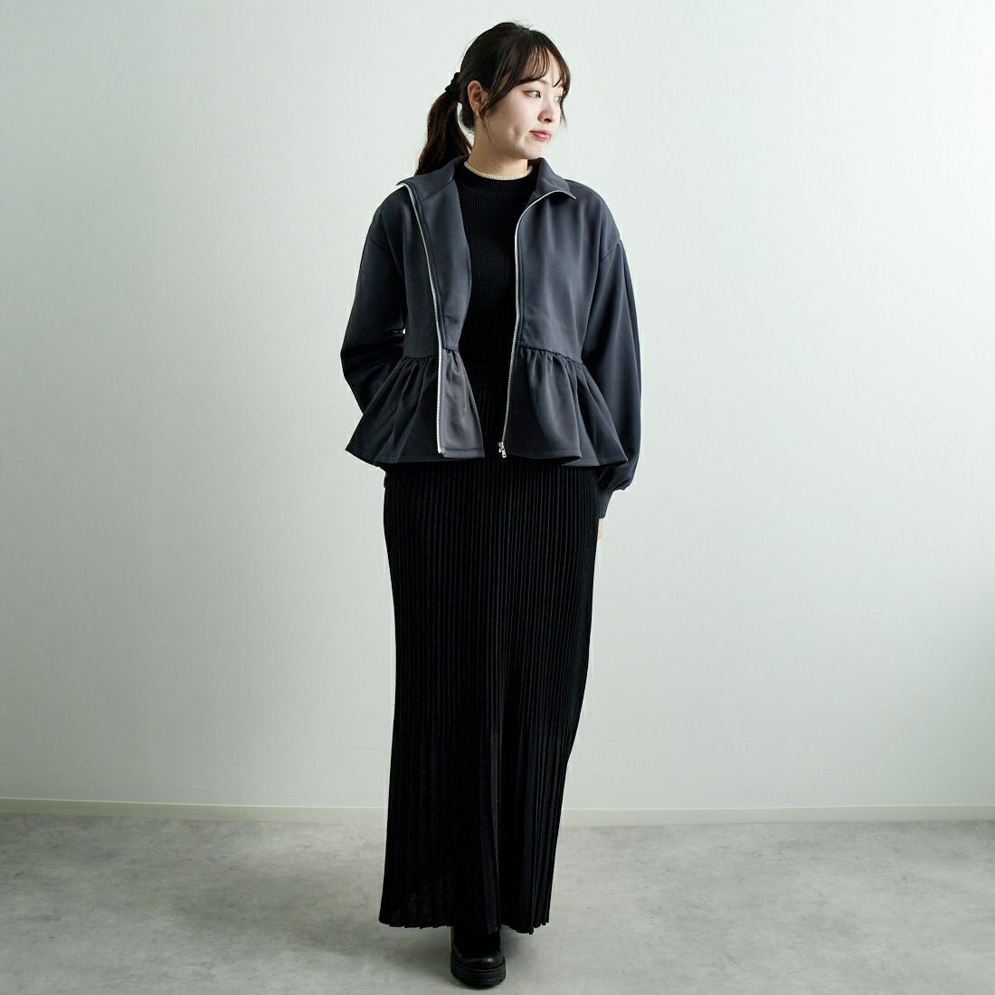 Jeans Factory Clothes [ジーンズファクトリークローズ] ダンボールニットスタンドブルゾン [7645518] C.GRAY