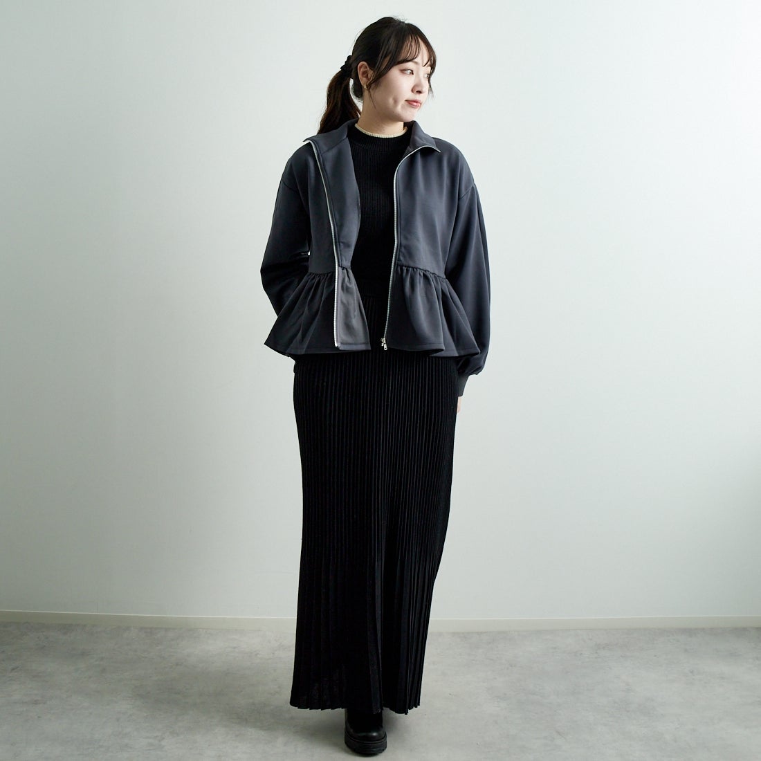 Jeans Factory Clothes [ジーンズファクトリークローズ] ダンボールニットスタンドブルゾン [7645518] C.GRAY
