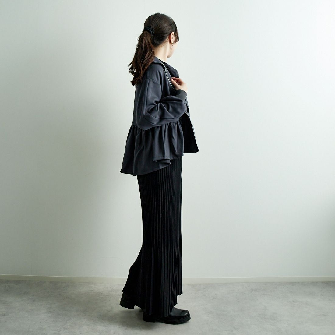 Jeans Factory Clothes [ジーンズファクトリークローズ] ダンボールニットスタンドブルゾン [7645518] C.GRAY