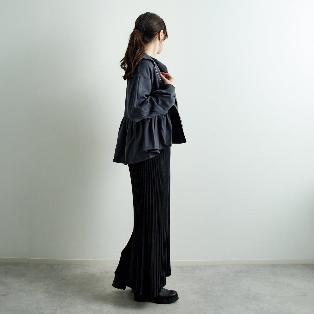 Jeans Factory Clothes [ジーンズファクトリークローズ] ダンボールニットスタンドブルゾン [7645518] C.GRAY