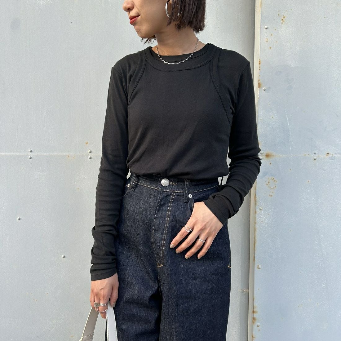 BLACK&&モデル身長：159cm 着用サイズ：F&&