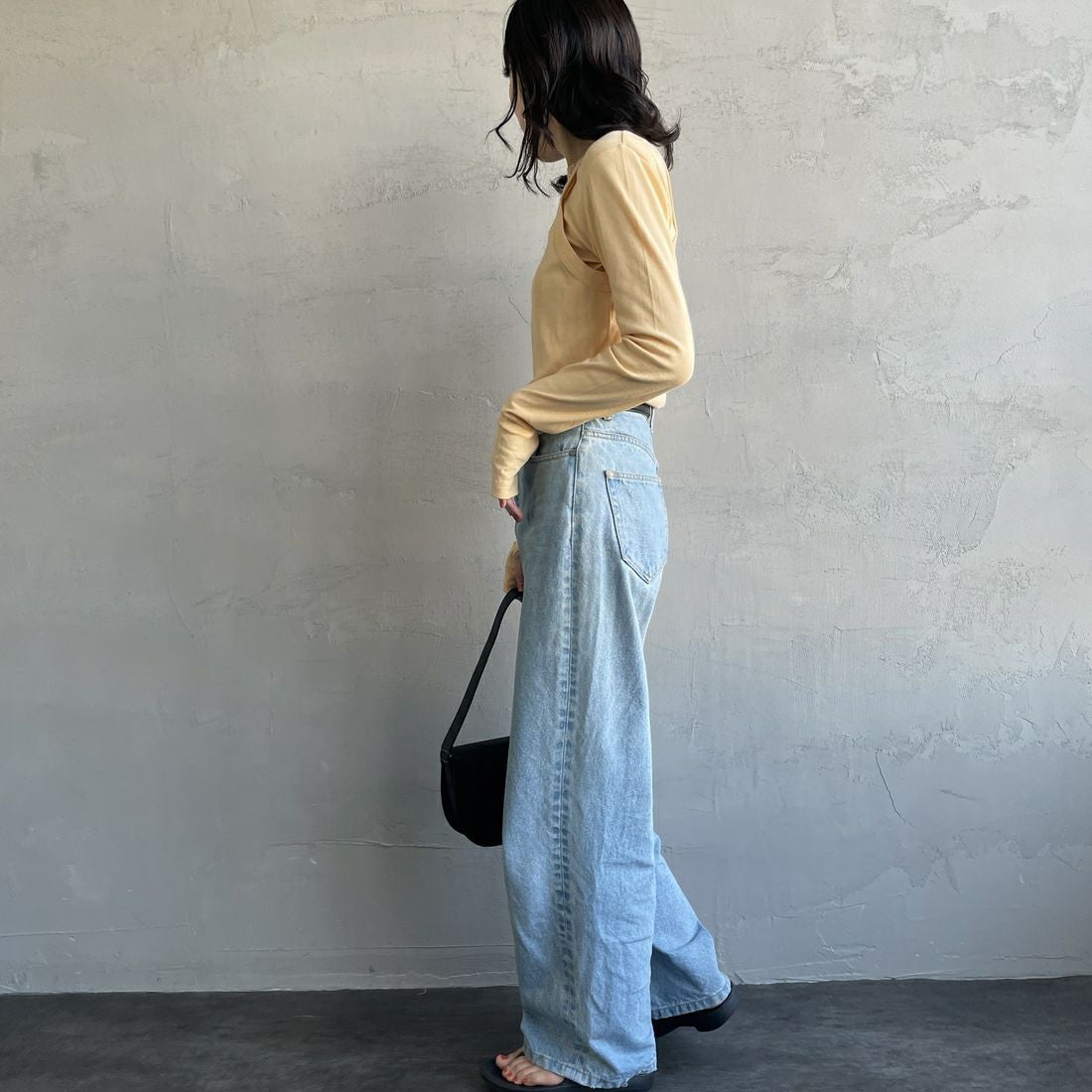 Robert P.Miller [ロバートピーミラー] 別注 2ピース タンクトップレイヤードシアーカットソー [RM251-1151IN-JF] APRICOT &&モデル身長：160cm 着用サイズ：F&&