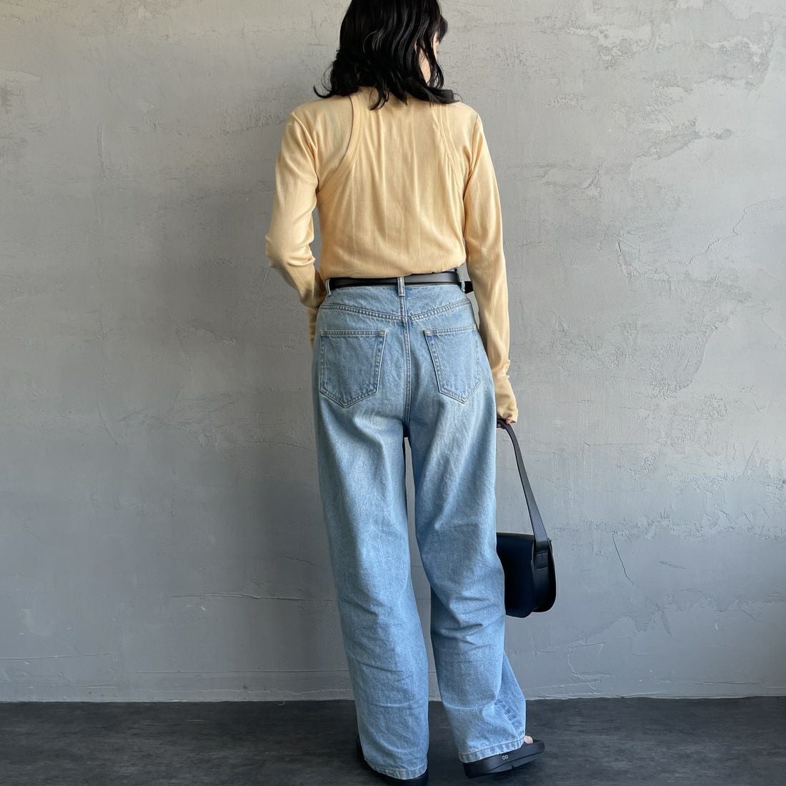 Robert P.Miller [ロバートピーミラー] 別注 2ピース タンクトップレイヤードシアーカットソー [RM251-1151IN-JF] APRICOT &&モデル身長：160cm 着用サイズ：F&&